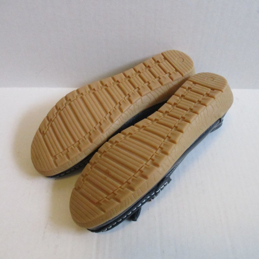*CILOOL Navy Blue Pebbled Loafer Moccasin Flats - Picture 6 of 7
